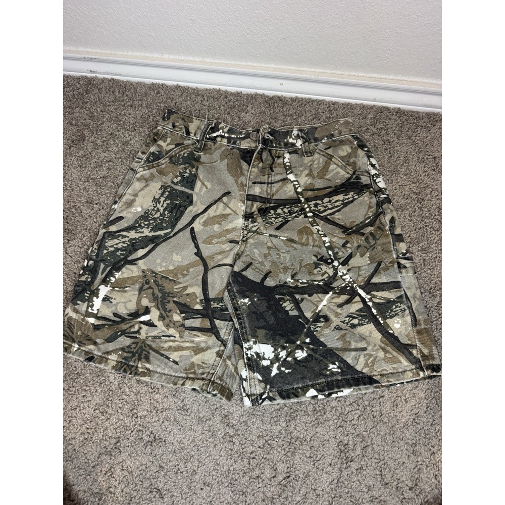 RSQ Boys Size 14 Camo Denim Cargo Shorts 100% Cotton Utility Jean Shorts